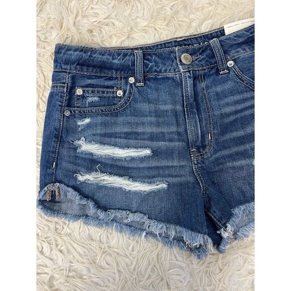 American Eagle NWT Jeans Shorts Tomgirl Shortie Cut Off AE Distressed Denim 6 - Picture 7 of 9